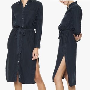 NWT DL1961 Allen & Stanton Maxi Tencel Shirtdress Shirt Dress Navy Blue M Medium